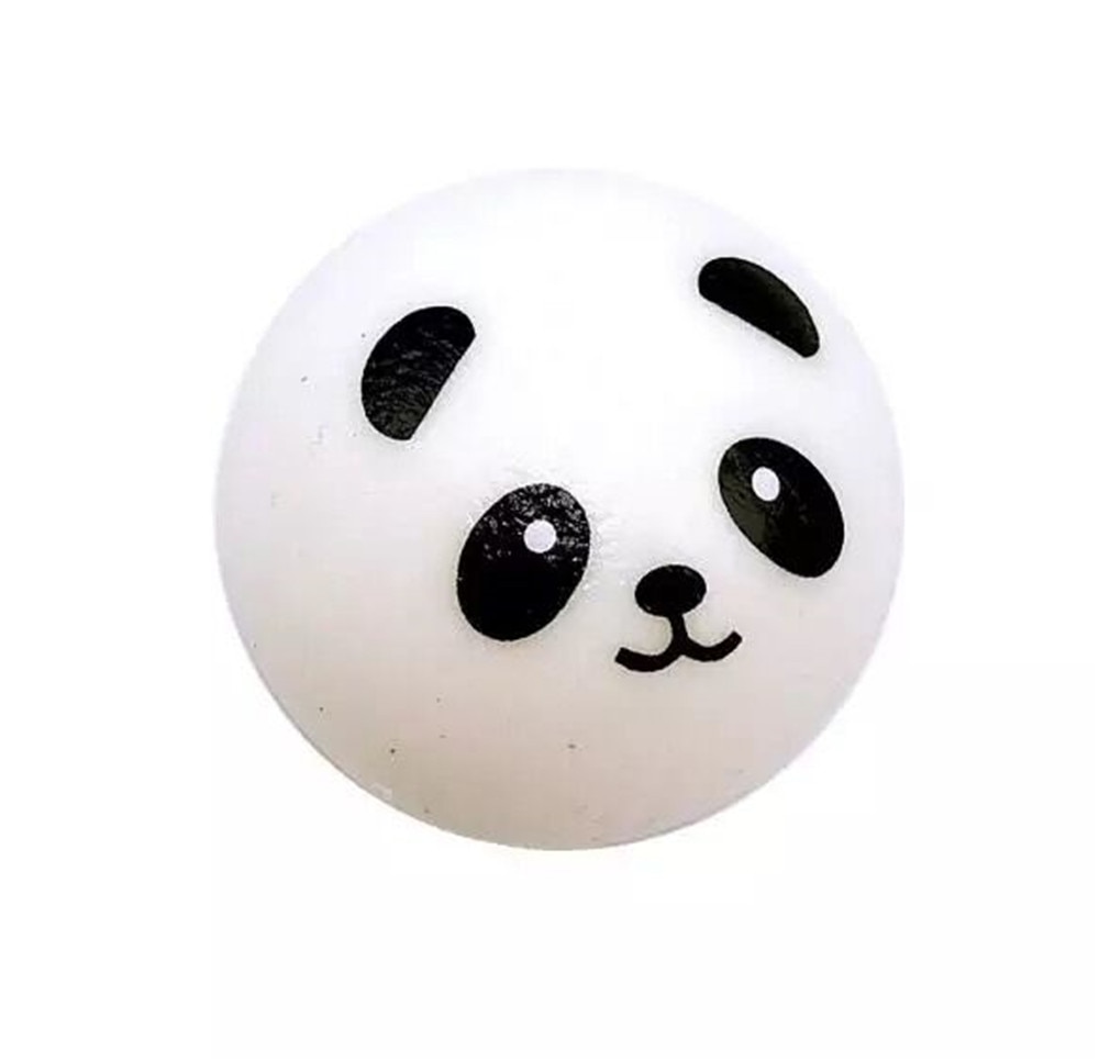 【VisioN Shop】Kawaii Squishy Panda Bun Stress Ball Slow Rising Decompression Panda PU Key chains Keychain Cute Bread Toys. 