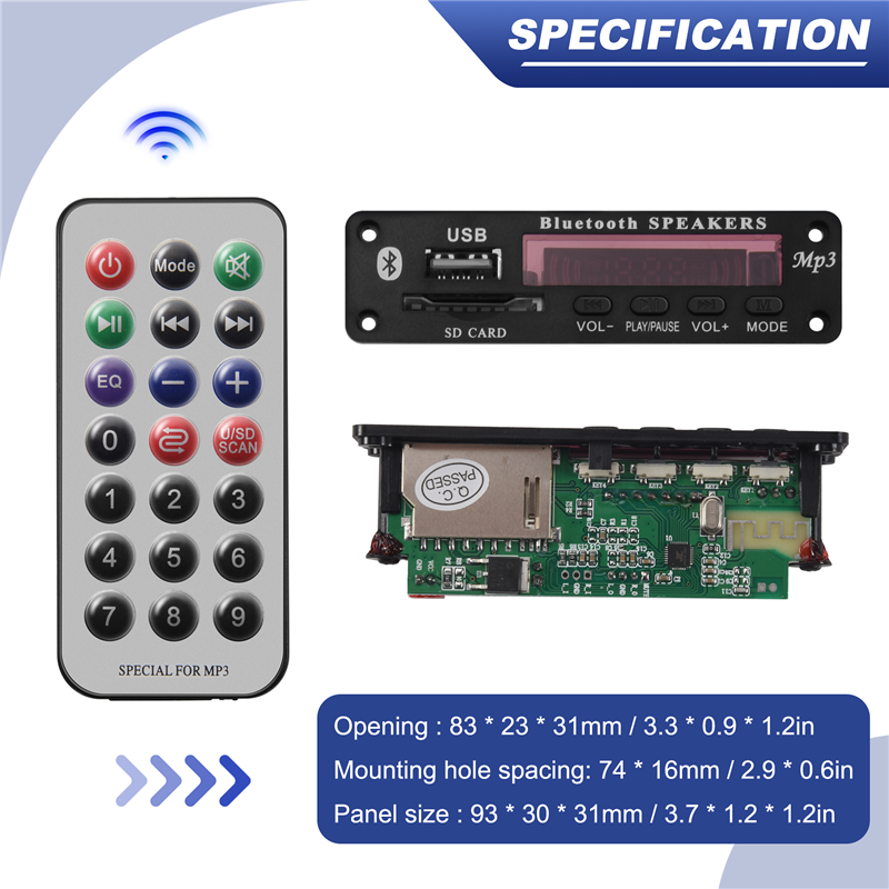 Dc 5V/12V Bluetooth 5.0 Audio Decoder Board Audio Module Usb (Black). 