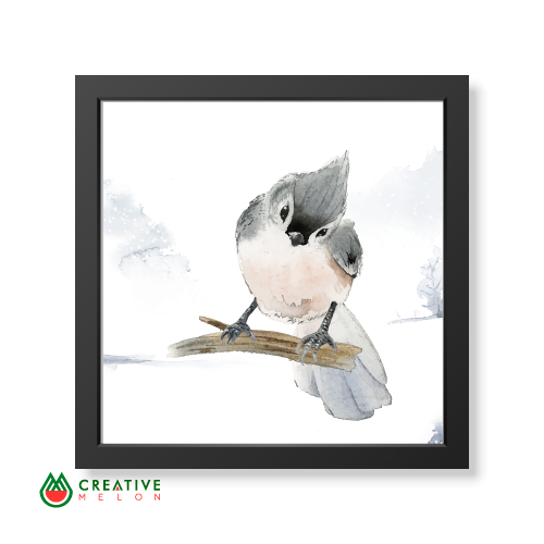 Bird watercolor painting poster for home decor,Bedroom wall decor, Office wall decor, Friend gift idea, Best online frames, Sudy room wall poster12x12 Inch printed frames