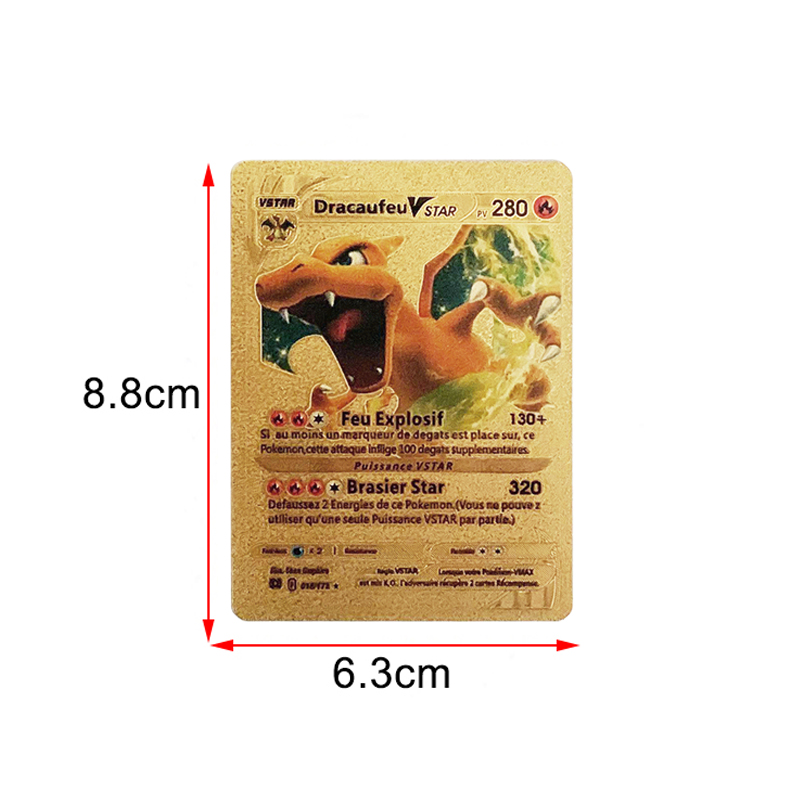 Pokemon Rainbow Cards Gold Silver Vmax GX Card Collection Battle Trainer Card Spanish English French Child Toys Christmas Gifts MuXiaRe. 