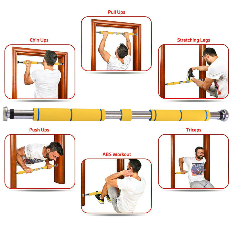 Practical Doorway Pull Up Bar Adjustable Exercise Bar NO Screw NO Drilling. 