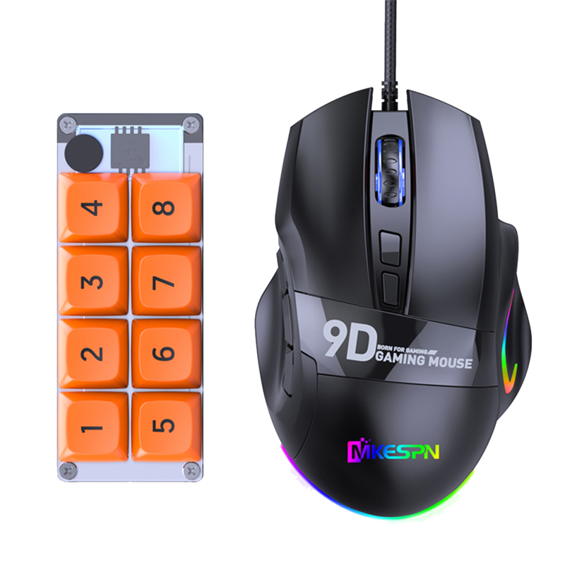MKESPN RGB Programming Custom Mechanical Keyboard and Gaming Mouse Combo 8 Key Copy Paste Mini Button Accessory Part Kit for Photoshop Hotswap