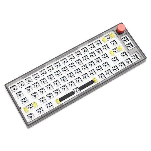 DUKHARO VN66 66 Keys 65% DIY Kit RGB Mechanical Gaming Keyboard Gasket Mount with Knob Control - Black