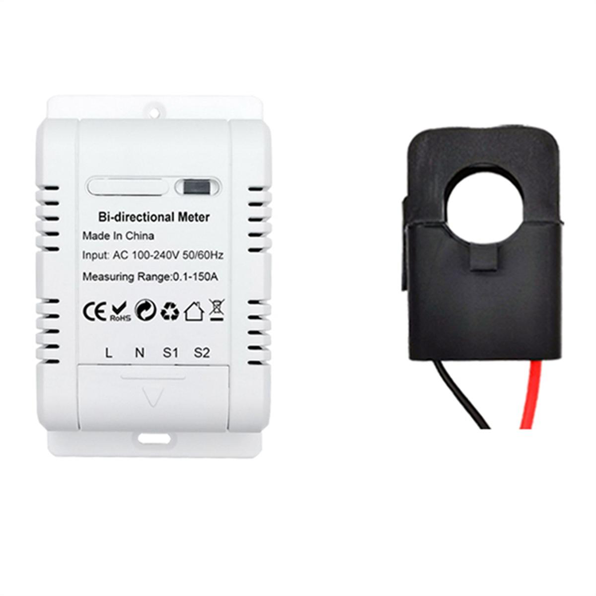 Tuya Smart Bi Directional WiFi Energy Meter 150A Clamp Current Sensor