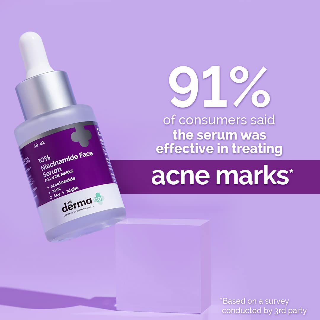 The Derma Co 10% Niacinamide Face Serum For Acne Marks And Acne Prone Skin For Men and Women-30 ml(dermaco). 