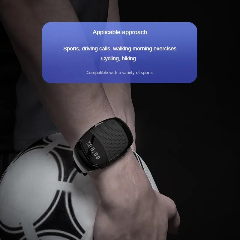 B90 Wrist Wireless Bluetooth Speaker Watch Creative Mini Audio Outdoor Sports Intelligent Display Portable Card Radio Free Calls. 