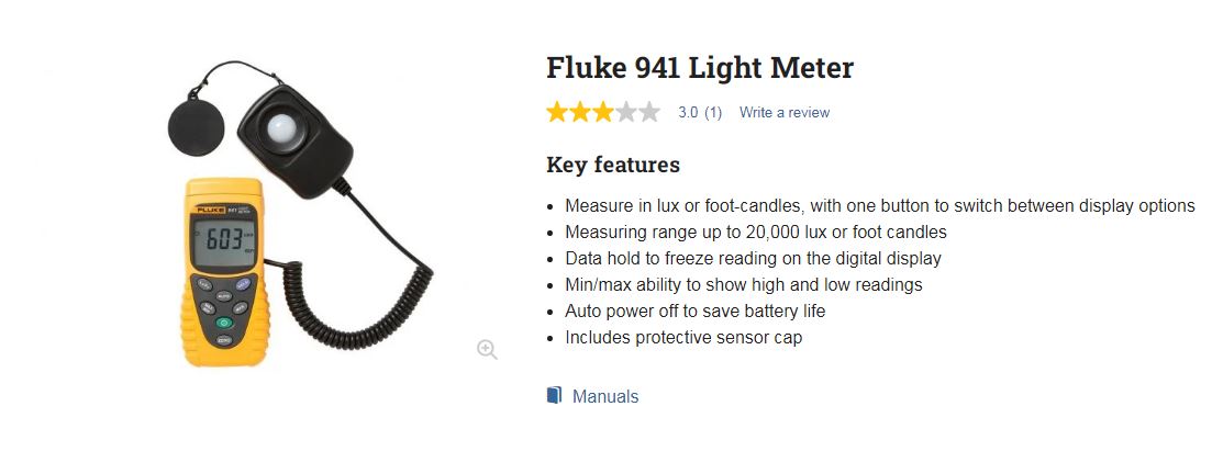 FLUKE 941 Digital Light Meter Model: 941 - Kings Trading. 