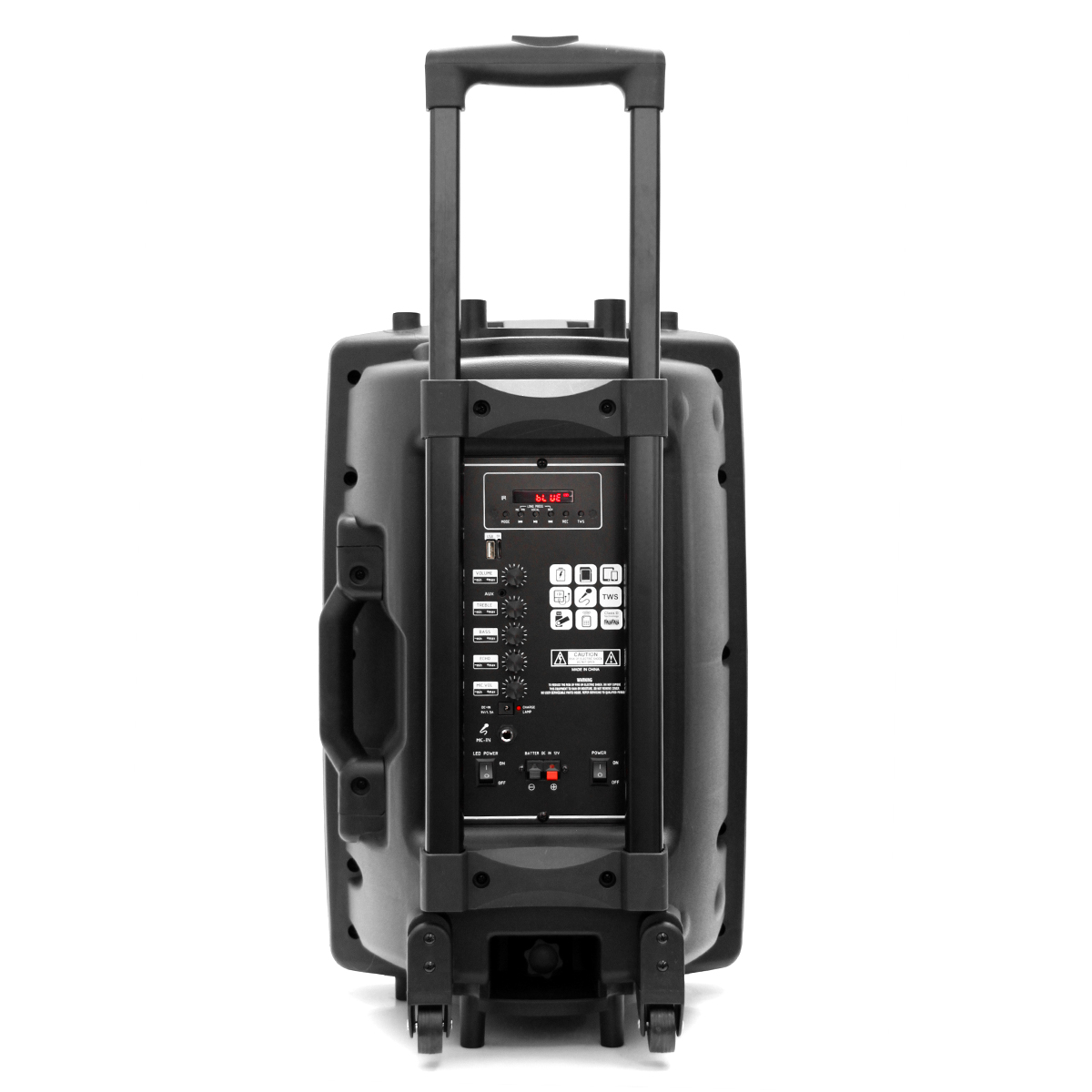 Trolley Speaker with Microphone Rechargeable Bluetooth Wireless function Speaker size 12''.