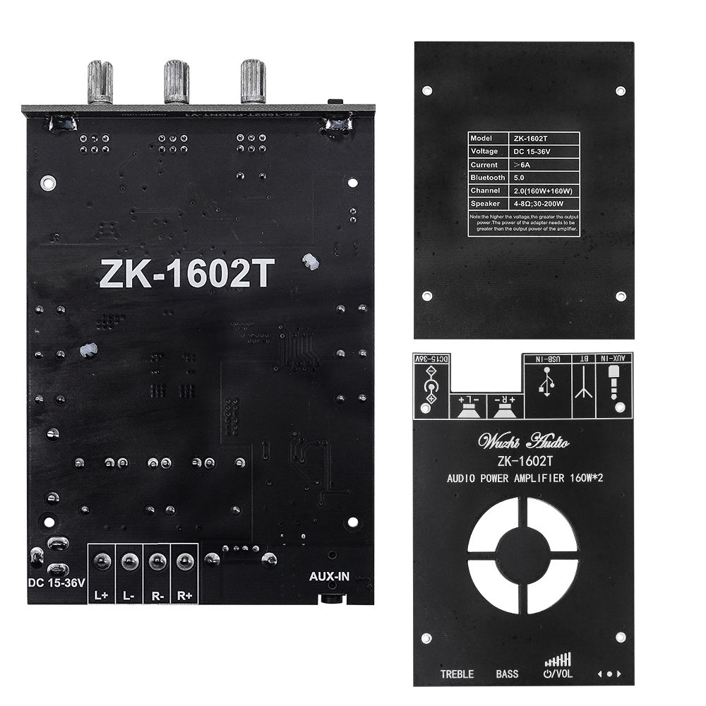 Zk-1602t Tda7498e Bluetooth 5.0 Subwoofer Amplifier Board 2*160w 2.0 Channel High Power Audio Stereo Amplifier Board Bass Amp