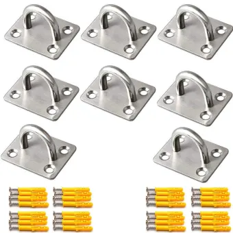8 Pieces Stainless Steel Eye Plate Oblong Pad Eye Plate Metal