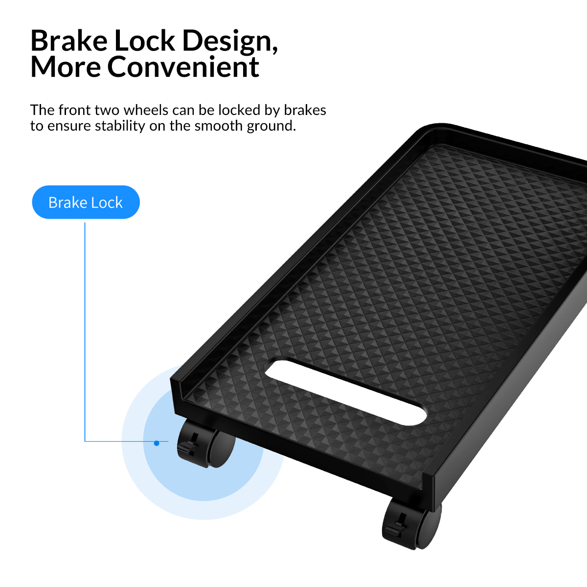 ORICO CPB2 Computer Tower Stand Mobile CPU Holder Desktop ATX-Case with 2 Locking Wheels and 2 Caster Wheels With Three Baffle Breacket for Gaming PC Case. 