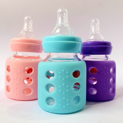 MiniTree Glass Baby Feeding Bottle with Cover - 60 ml