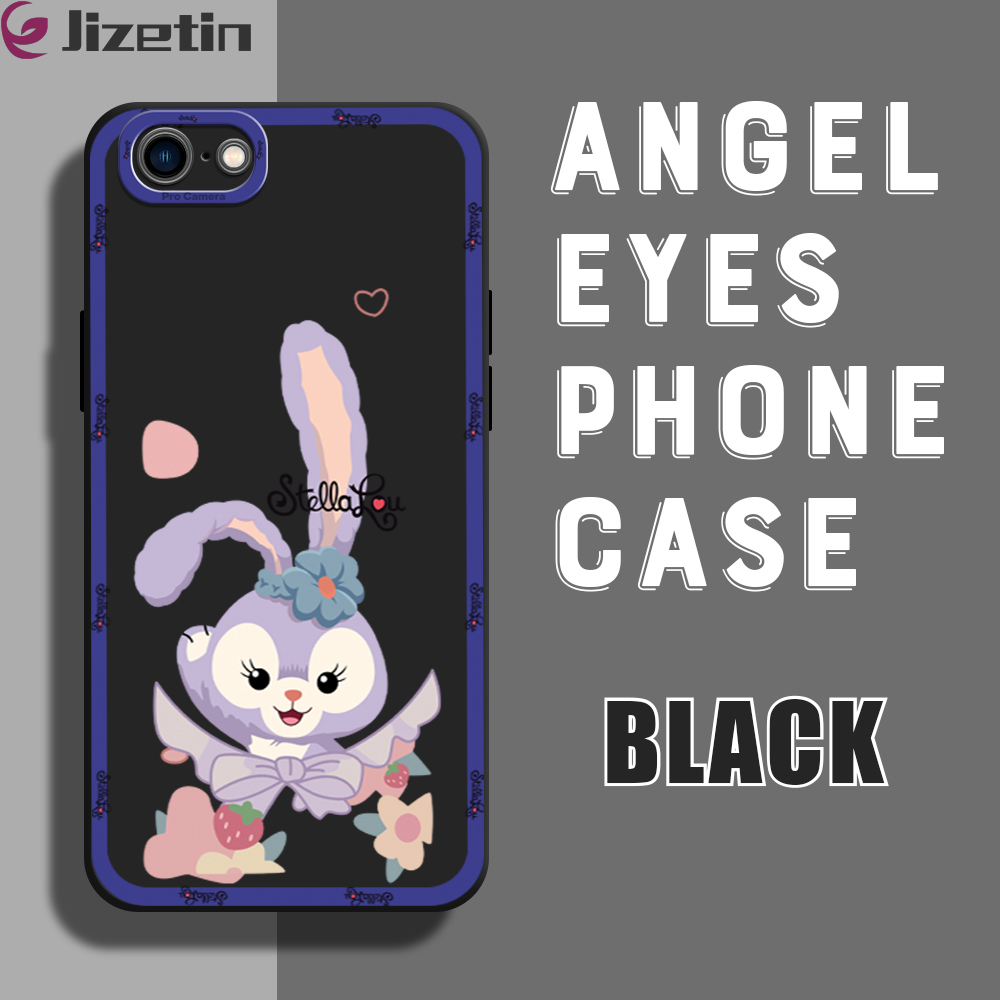 Jizetin for OPPO A71 Back Cover Sweet Strawberry StellaLou Lens Full Protection Frame Phone Case Soft TPU Shockproof Square Mobile Phone Cases