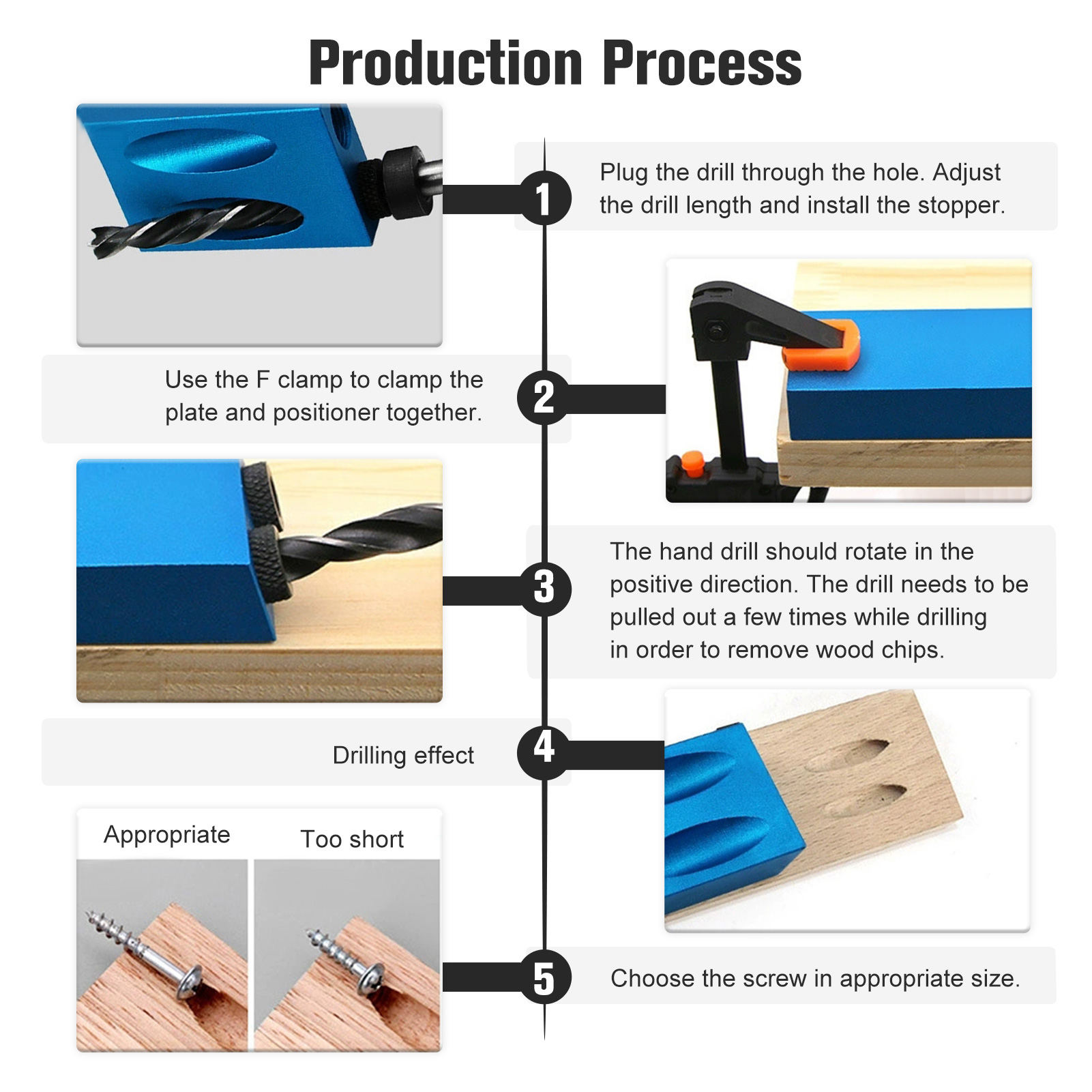 14 Pack Pocket Hole Jig Kit Pocket Screw Jig 15 Degree Dowel Drill Joinery Kit with 6/8/10mm Drive Adapter Pocket Hole Clamp for Carpenters Woodwork Guides Joint Angle Carpentry Locator. 