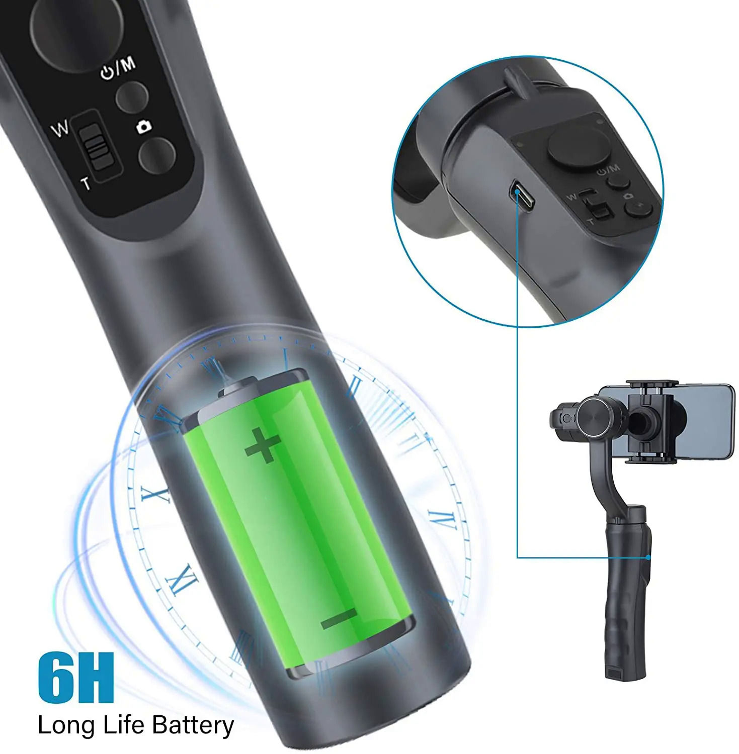 F6 3 Axis Gimbal Handheld Stabilizer Cellphone Action Camera Holder Anti Shake Video Record Smartphone Gimbal For Phone. 