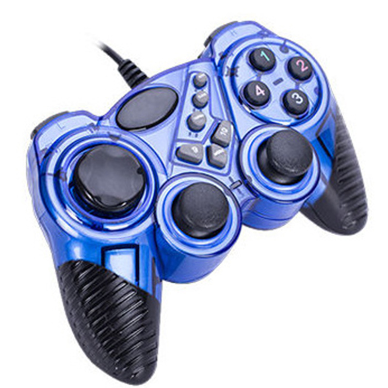 Cross-border supply: The King of Fighters Genshin Impact Transparent Color Gamepad PC computer 3D joystick USB vibrating handle in stock. 