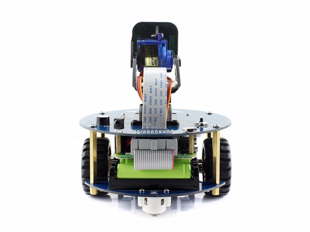 AlphaBot2 robot building kit for Pi includes Raspberry Pi 3 Model B RPi Camera Micro SD Card IR remote control video monitoring. 