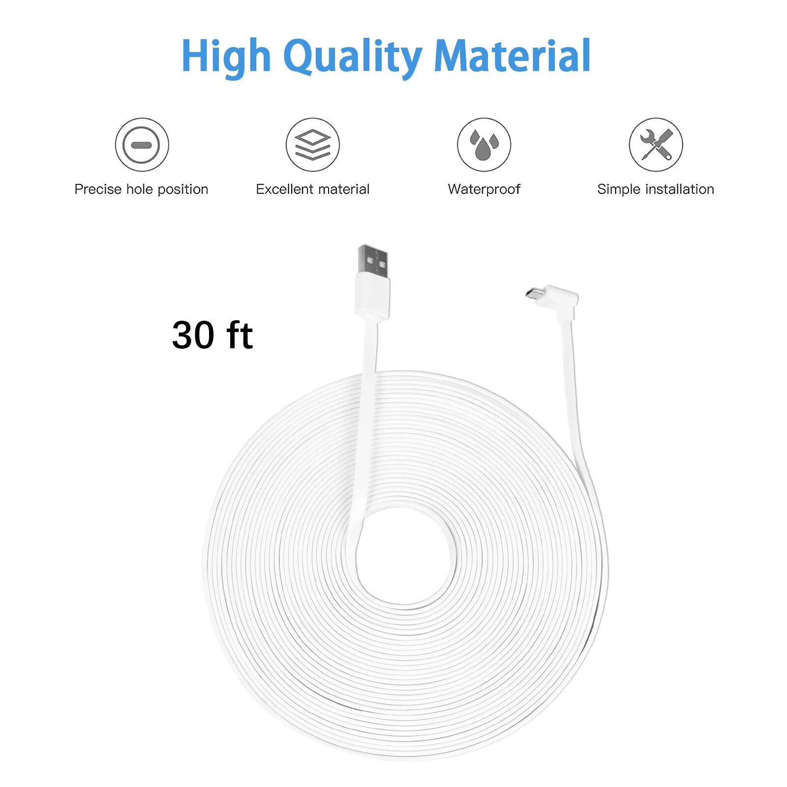 Wyze Cam Pan V3 Camera Cable 30ft/9m Waterproof Charging Cable Power Cord for Wyze Cam Pan V3 Security Camera Accessories. 