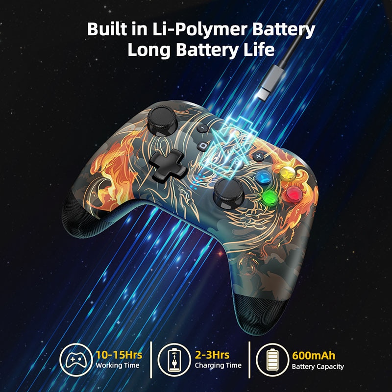 EasySMX 9124 Bluetooth Game Controller, Wireless Gamepad Joystick Compatible with Nintendo Switch, PC, Smart TV, Phone. 