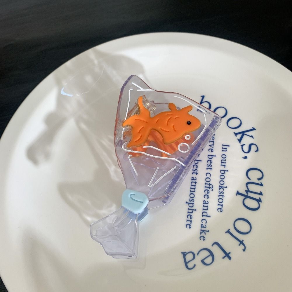 Cute Small Goldfish Acetate Hair Claw Transparent Cartoon Bow Hair Clip Grab Clip Flower Big Hair Claw Girl. 