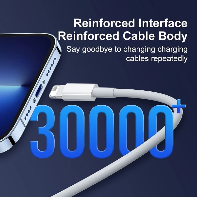 USB 20W Fast Charging Cable 2M Cable For iPhone 6 7 8 Plus X XS XR SE Lightning Charger Data Line For iPhone 14 Pro Max 13 12 11. 