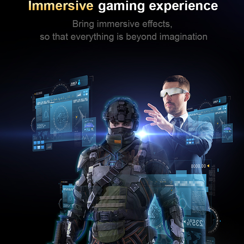 Head Mounted 3D AR/VR Smart Glasses OLED 200-inch Giant Screen VR Headset HDMI Eyeglasses Support Android System Bluetooth WIFI. 