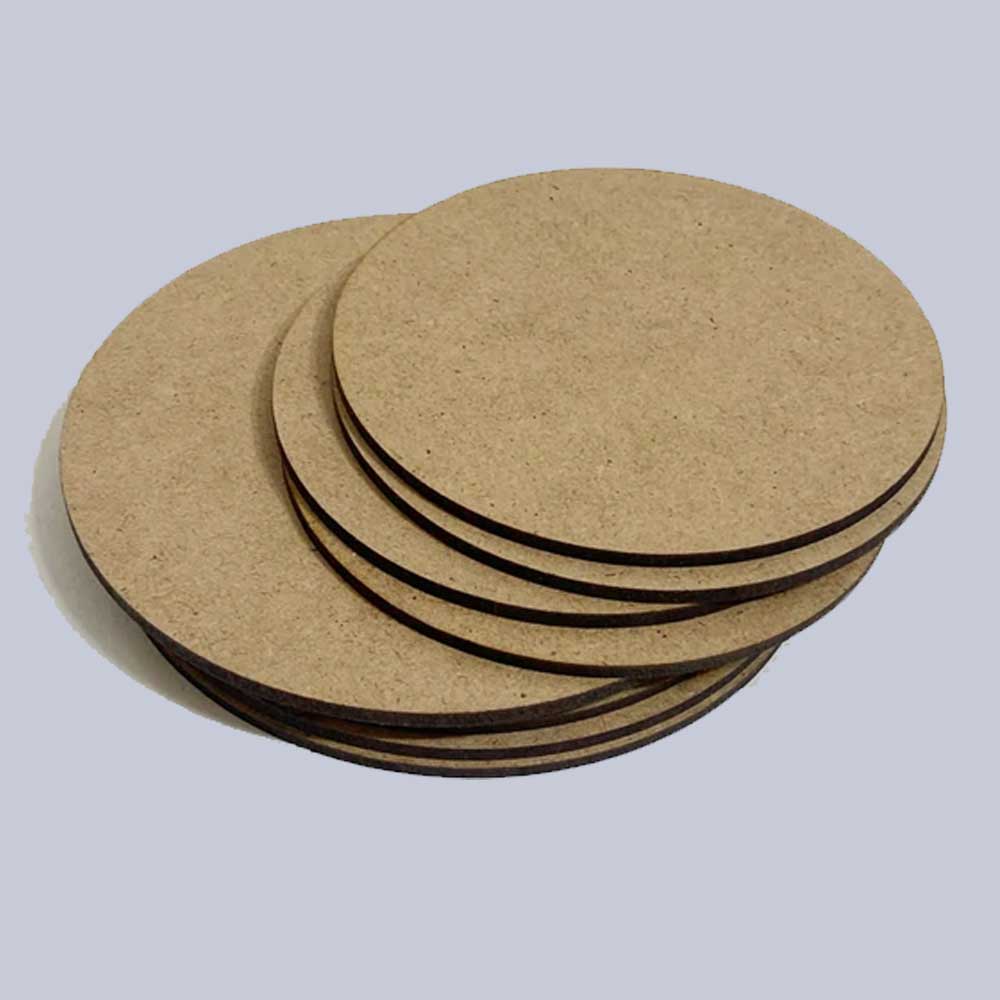 8 x 8 inch Round Circle MDF Board Sheet Hardboard Sheets for Art and Crafts. 