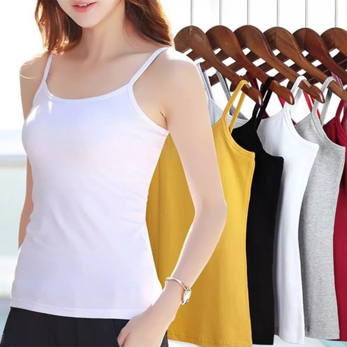3 Pcs Ladies Camisole For All Season Use Cotton Cami Dress tank tops. 