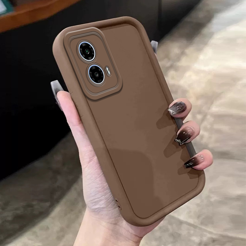 Tokifu For Motorola Moto G34 New Angel Eye Staircase Silicone Protective Case Solid Color Series All Inclusive Anti Drop Soft Case. 