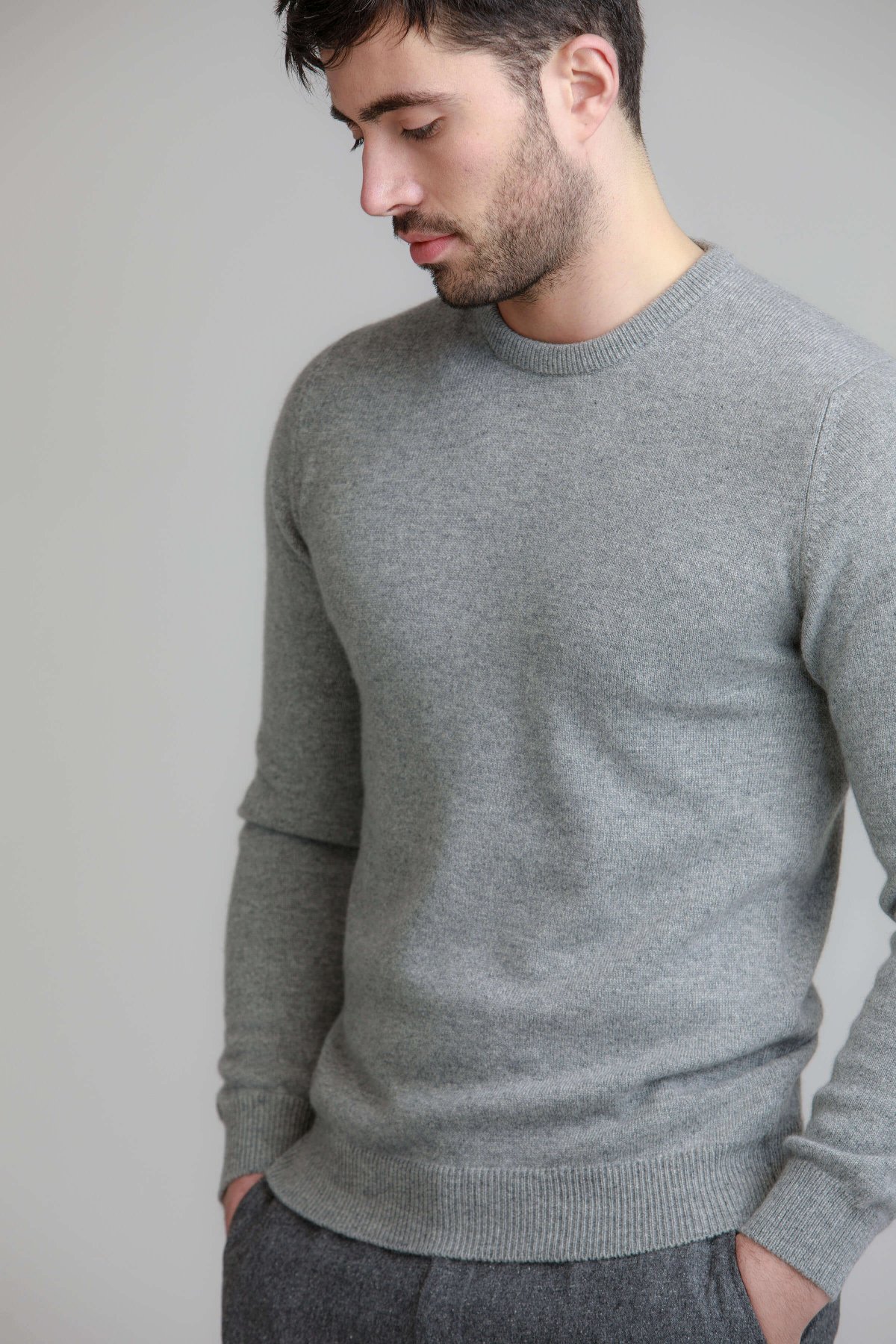 grey cashmere jumper mens