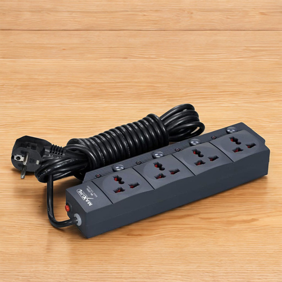 Multi Plug Extension 4 Socket With 5\2 Meter Cable 3 Pin Socket 15 Fit & 7 Fit Black Multi Plug - Multi Plug
