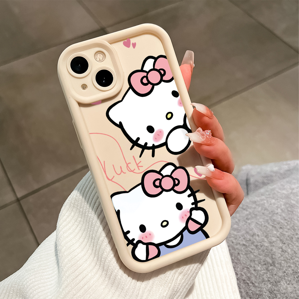 TA for Samsung A05S Back Cover Soft Square Hello Kitty Pattern Cases Silicone Camera Protection Phone Case. 