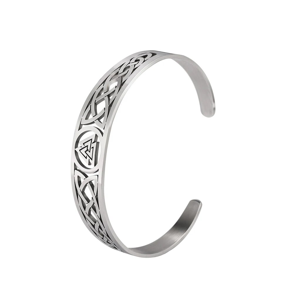 【3C VictoryEagle】Stainless Nordic Triskelion Gothic Irish Adjustable Cuff
