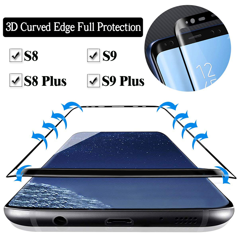 For Samsung Galaxy S8 Protective Screen Glass S9 S 8 9 Plus 3D Protector On Cam S8Plus S9Plus 8S 9S Tremp Glasses Tempered Glas. 