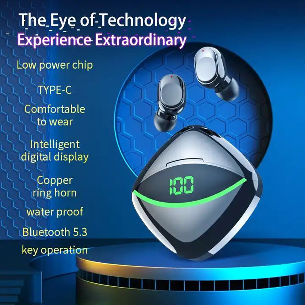 Y-ONE Wireless Earbuds In-Ear Clear Calling Earphones With Power Display Charging Case For Phone Computer Laptop. 