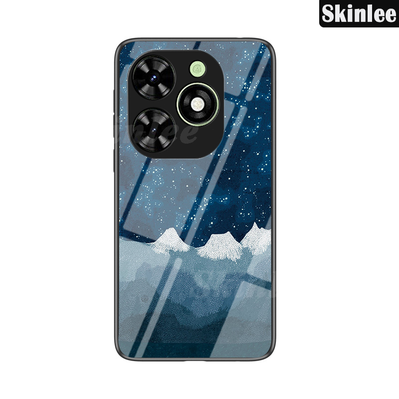 Phone case For infinix Hot 40i Back cover Couple Starry Moon Glossy Glass Meteor Start cover For infinix Hot40i 4G Cover cases. 