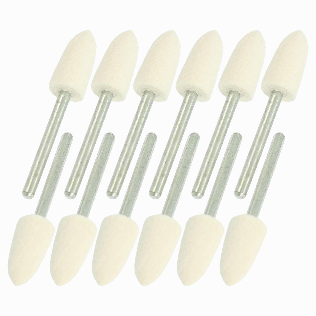 12 Pcs Polishing Buffing Tool 8.5mm Conical Mounted Felt Bobs 3mm Shank. 