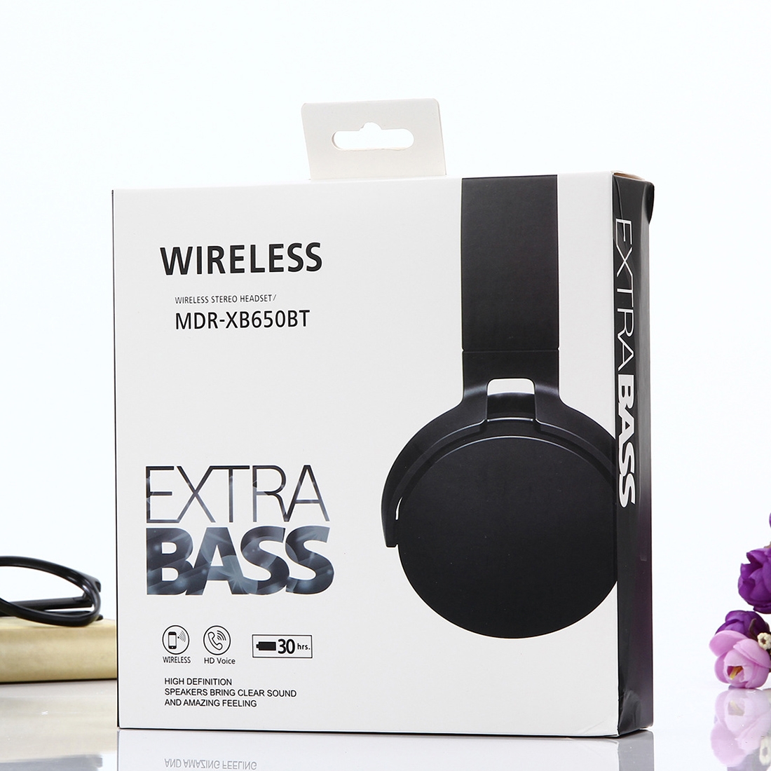 MDR-XB650BT Headband Folding Stereo Wireless Bluetooth Headphone Headset, Support 3.5mm Audio Input & Hands-free Call. 