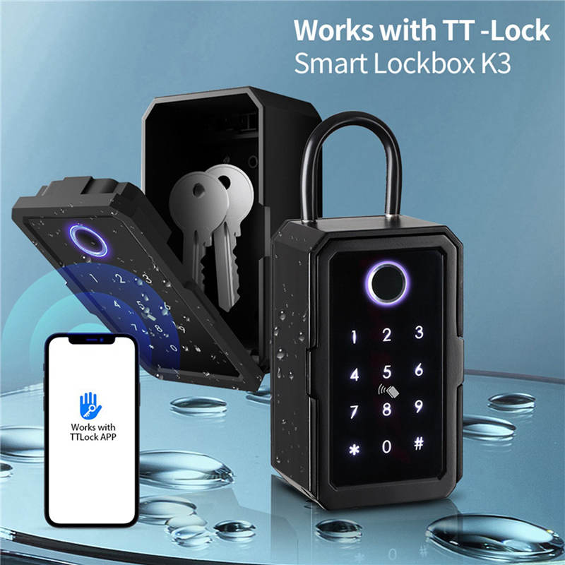 2X Key Cabinet with Code, Key Safe for Outdoor/Indoor Key Safe Fingerprint for Home/Garage/Office (Bluetooth). 