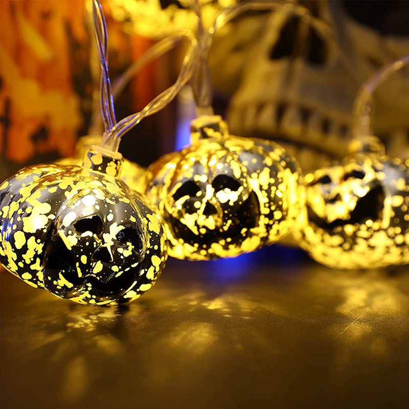 Halloween Lights,20 LED Pumpkin String Lights 9.8 Feet Halloween Decor,2 Modes Steady and Flickering Lights Halloween. 