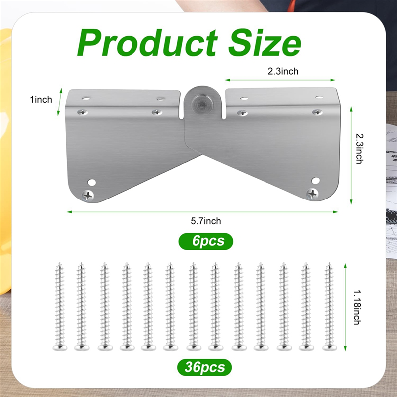 6Pcs Stainless Steel Gutter Extension Hinge Gutter Extension Can Easy Installation. 