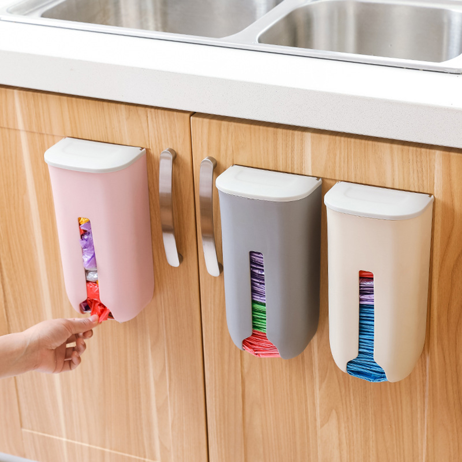 Garbage Bag Holder Space-saving Garbage Bag Storage Box. 
