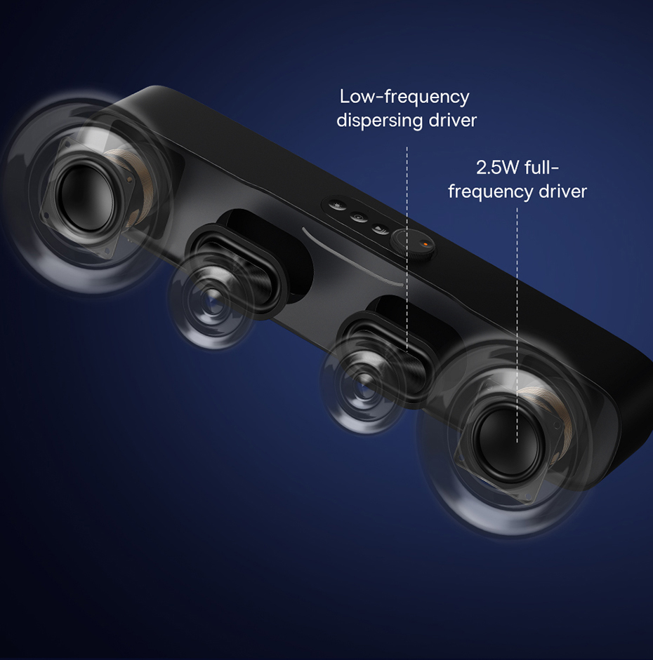 Baseus AeQur DS10 Mini Soundbar Desktop Bluetooth Speaker with RGB Light. 