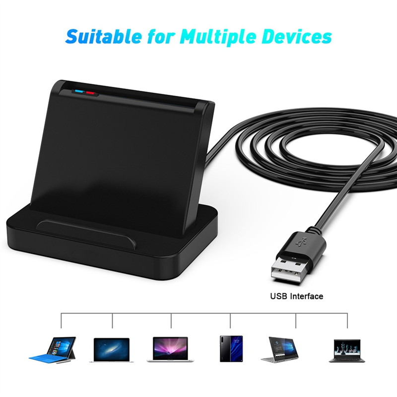 Smart Card Reader USB CAC IC ATM Smart Card Reader Universal SIM Card Reader USB-CCID ISO Connector for Windows Linux Durable. 
