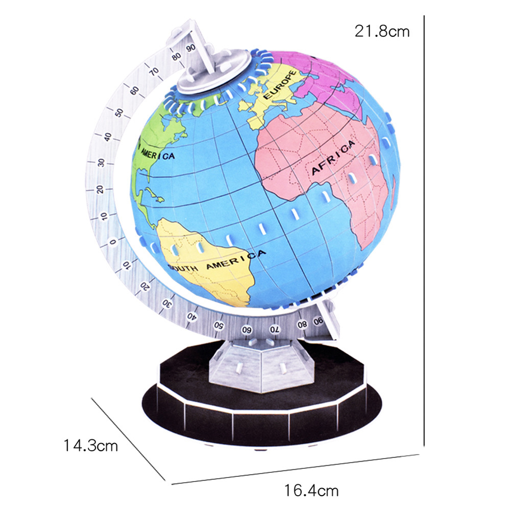 Kids DIY Assembly Color Paint Graffiti Paper 3D Globe Model Puzzle Toy Home Decor. 