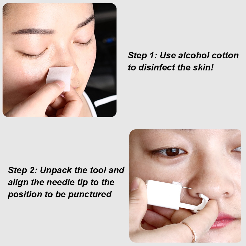 Piercing Tool Nose Ear Manual Piercer Body Piercing Hole Punching Single Use Safe Sterile Piercing Tool. 
