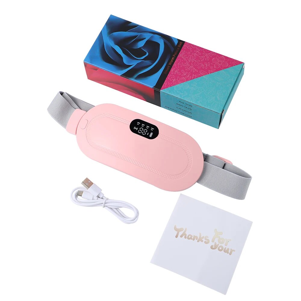 Wireless Warm Palace Belt With LCD Display Heating Pad Relieve Hot Compress. 