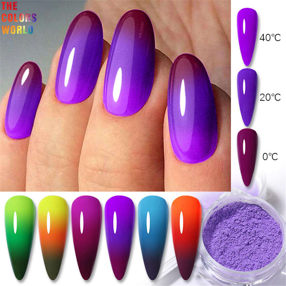 Thermotropic Pigment Powder Color Chang With Temperature Heat Sensitive Color Changing Powder DIY Resin Crafts Nails Clothes. 