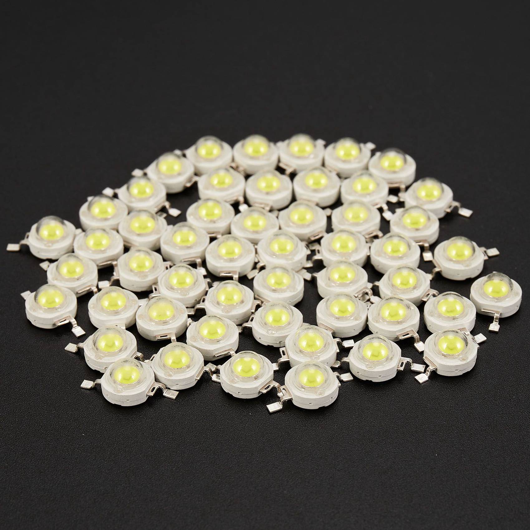 100Pcs 1W Diode High  Cool White Led Beads 1 Watt Lamp Chip 3V-3.4V. 