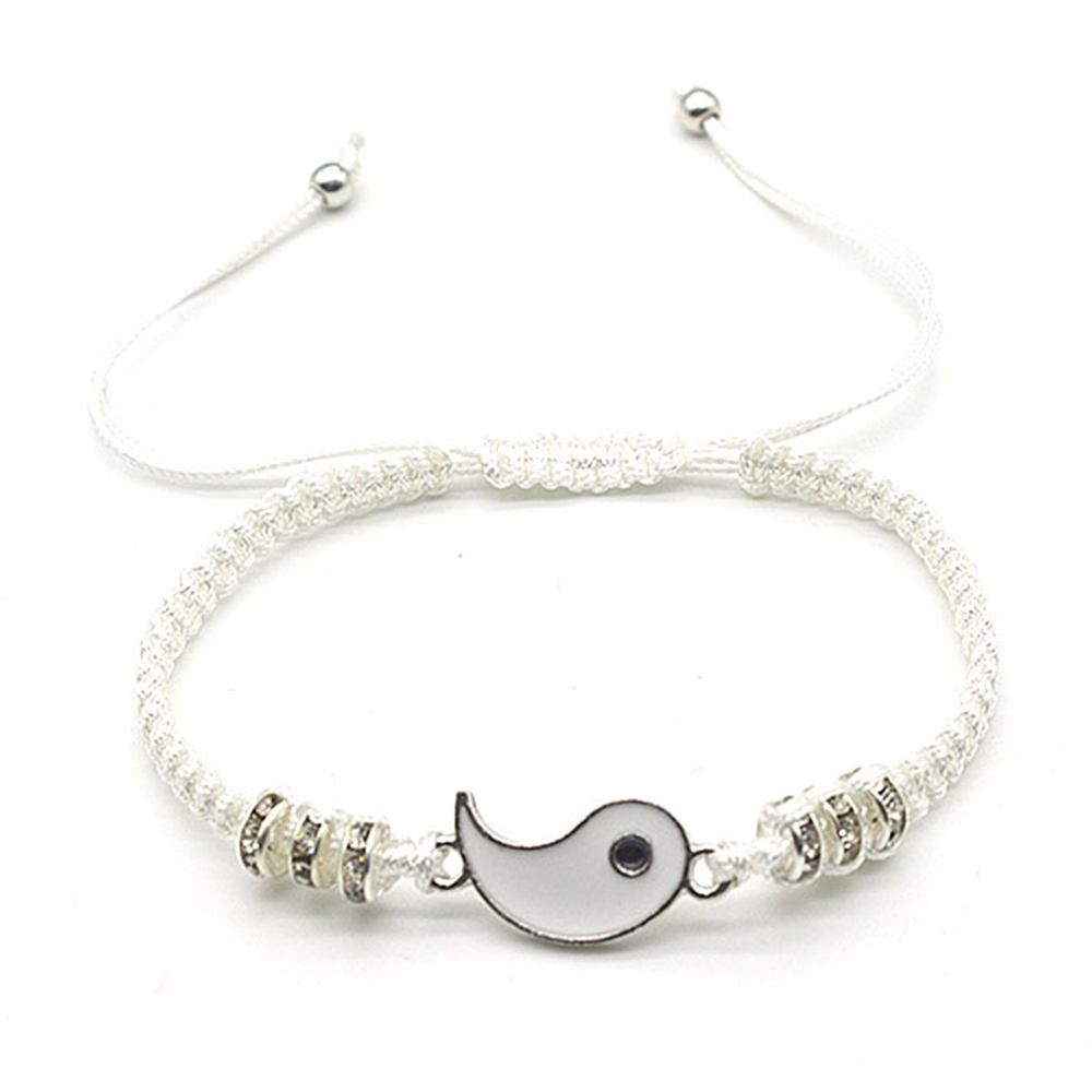 Best Friend Bracelets For 2 Matching Yin Yang Adjustable Cord Bracelet For Bff Friendship